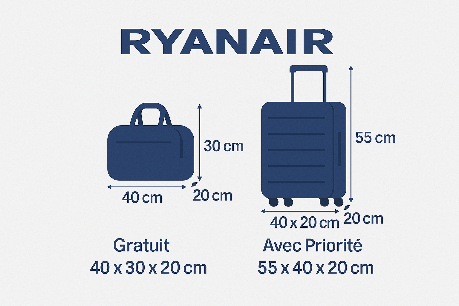 dimensions ryanair valise