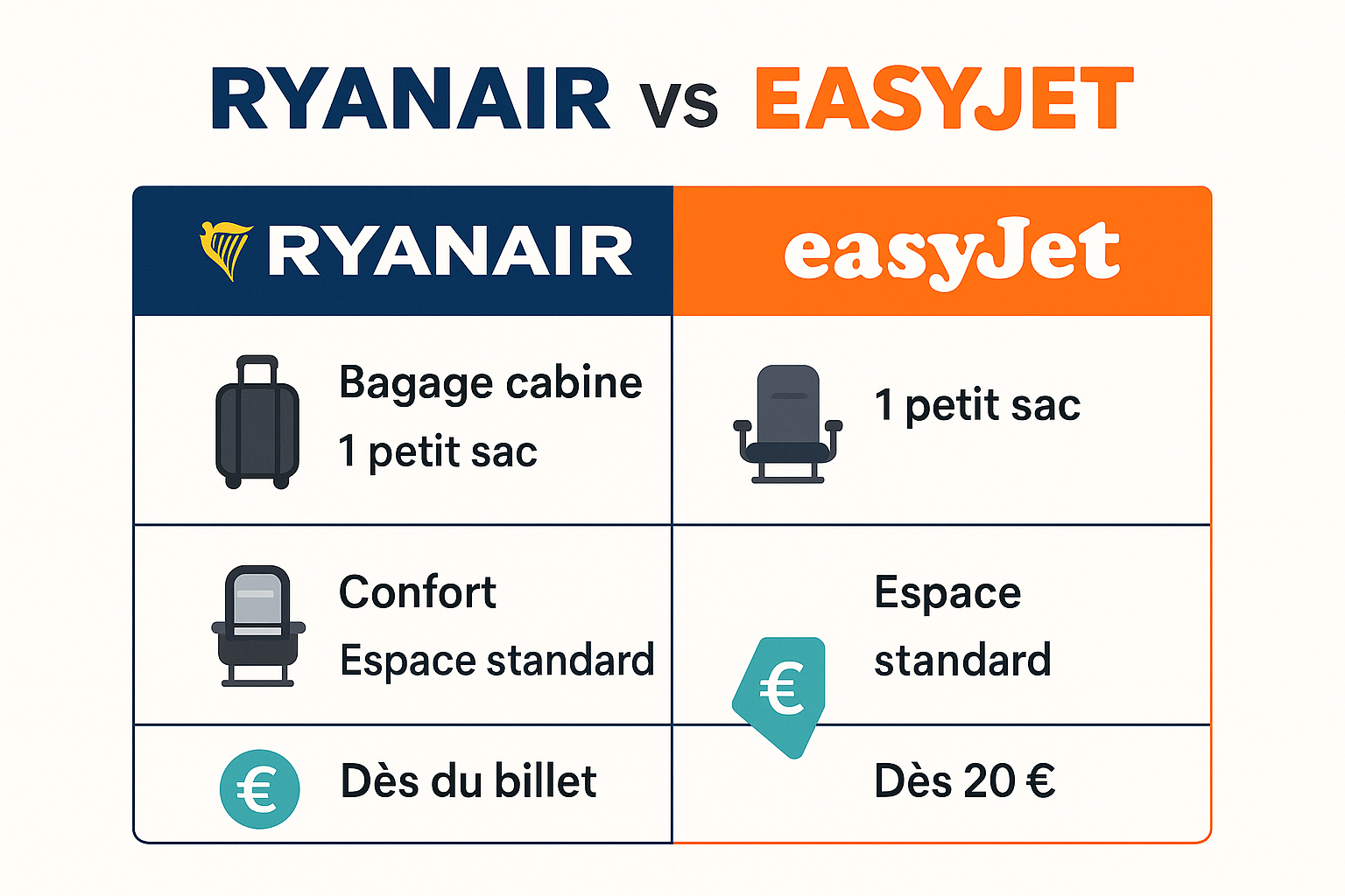 Ryanair vs EasyJet : quelle compagnie pour voyager léger ?
