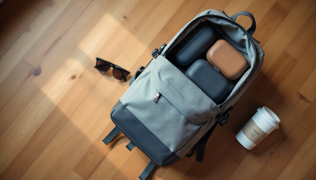 Sac minimaliste prêt à partir pour voyager leger