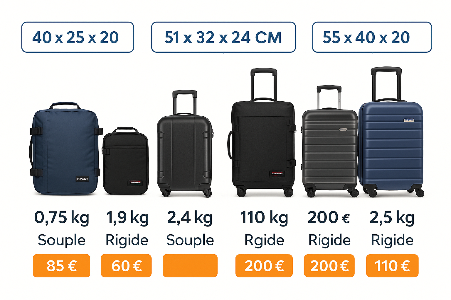 Valise cabine Ryanair les meilleures marques approuvées (Samsonite, CabinZero, etc.)