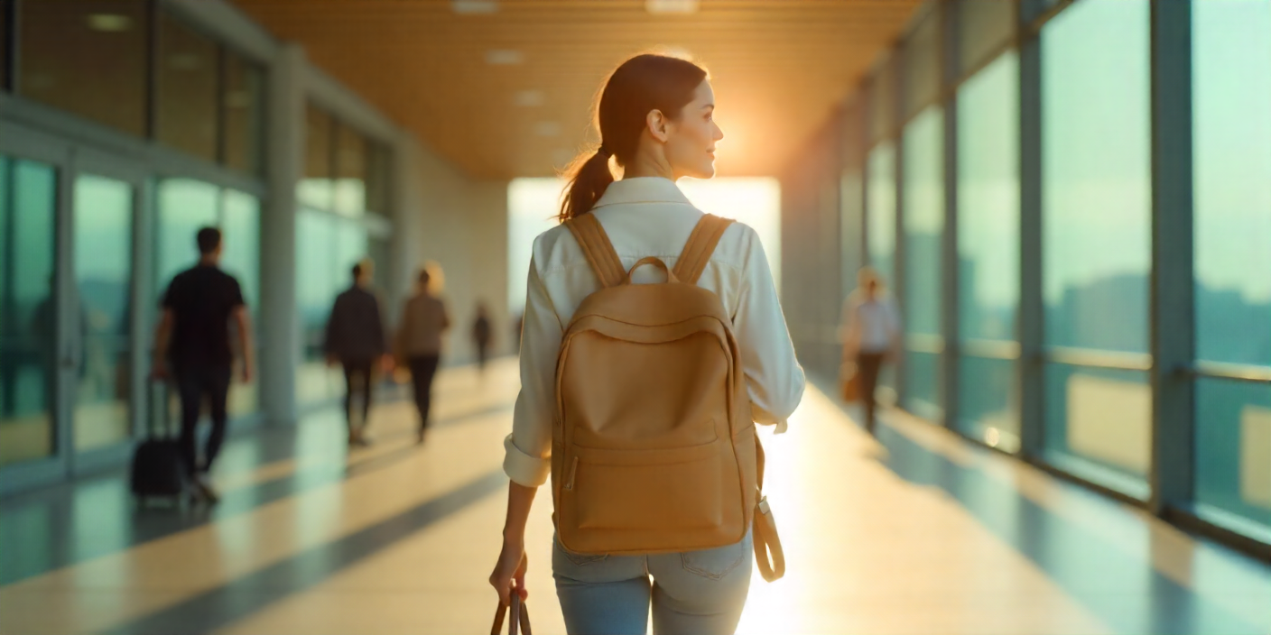 Voyageur minimaliste avec sac à dos léger