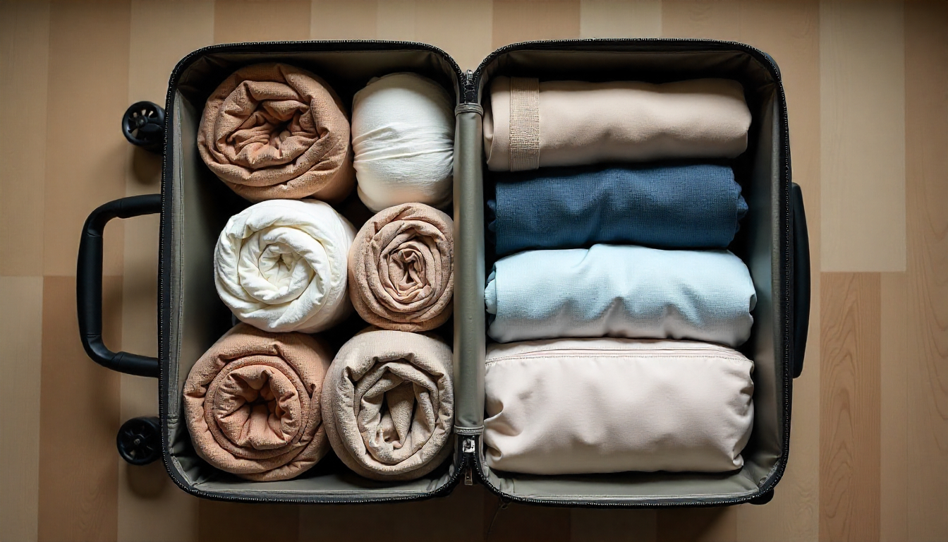 Organisation de valise avec packing cubes pour voyager leger