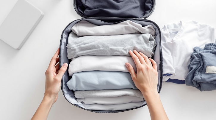 technique pliage vêtements pour gagner de la place en sac à dos