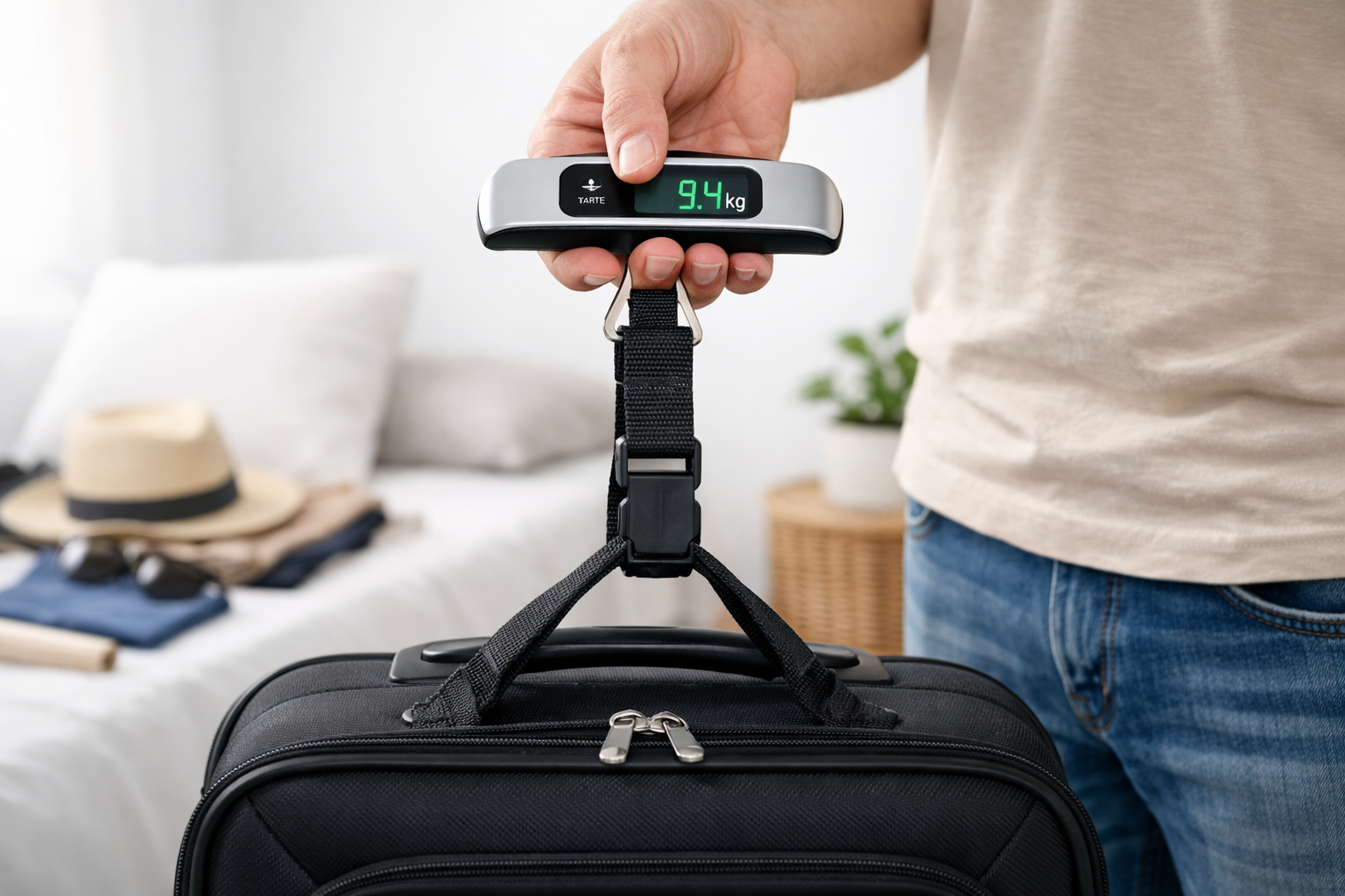 Balance de voyage numérique pour peser valise cabine avant l’aéroport