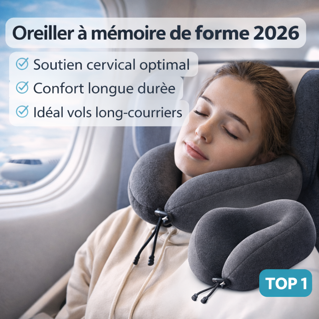 Oreiller mémoire de forme avion confort