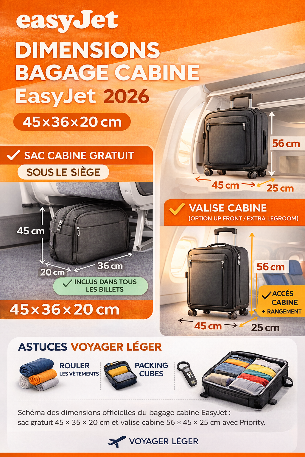 dimensions bagage cabine easyjet