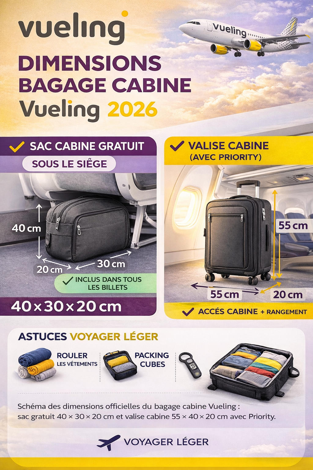 dimensions bagage cabine vueling