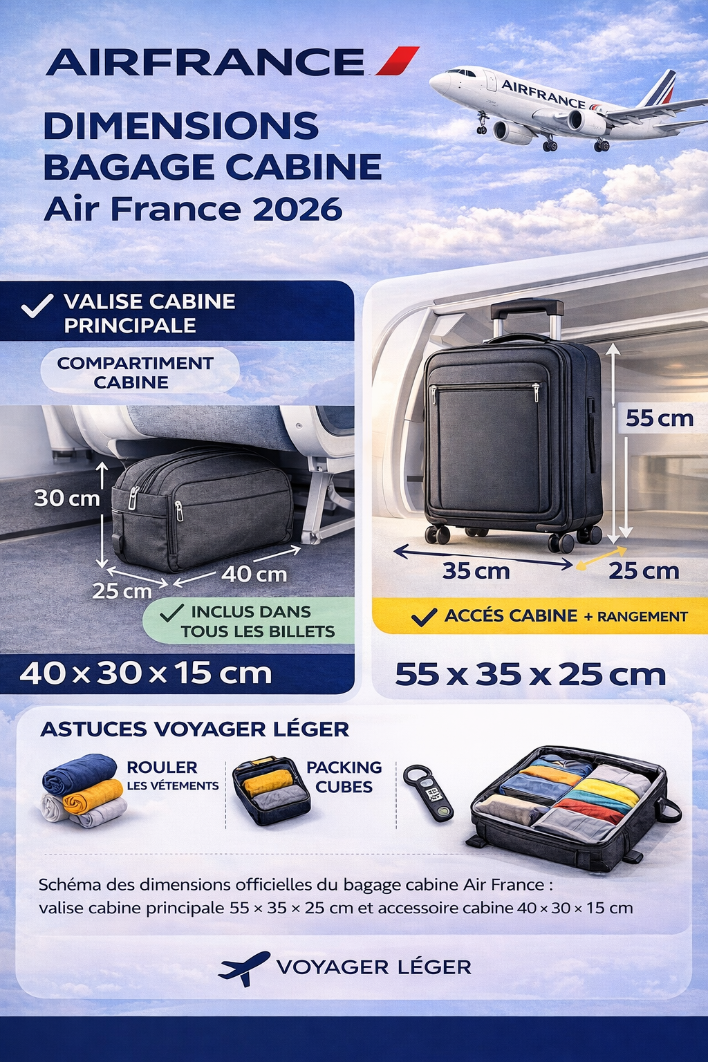 dimensions bagage cabine air france