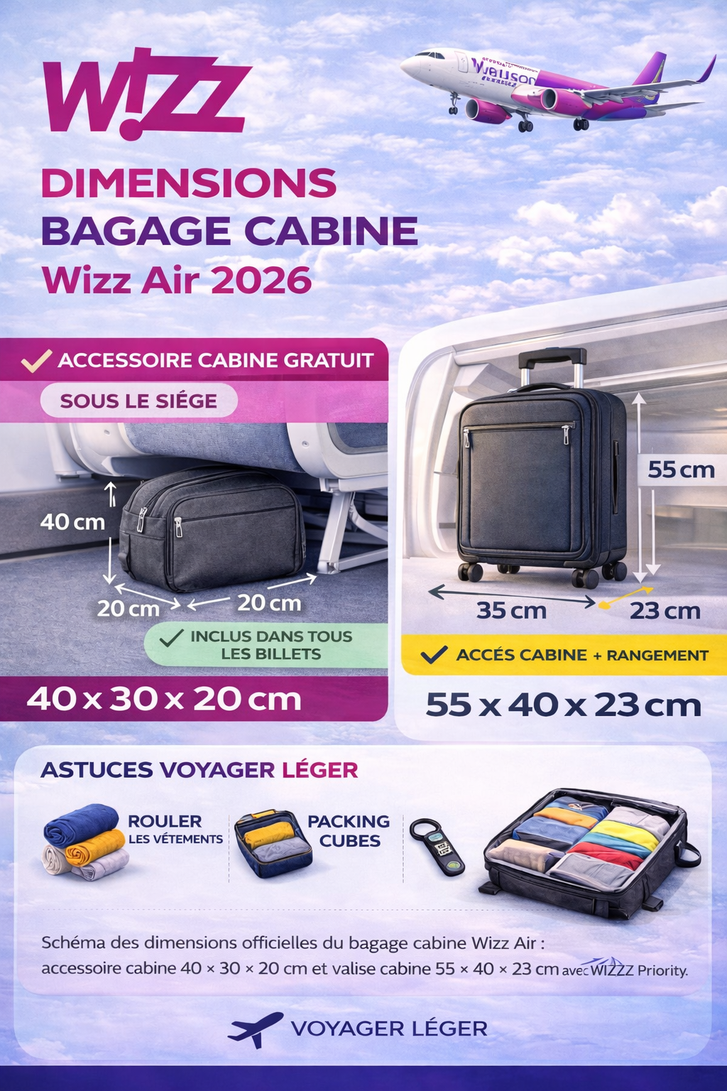 dimensions bagage cabine wizz air