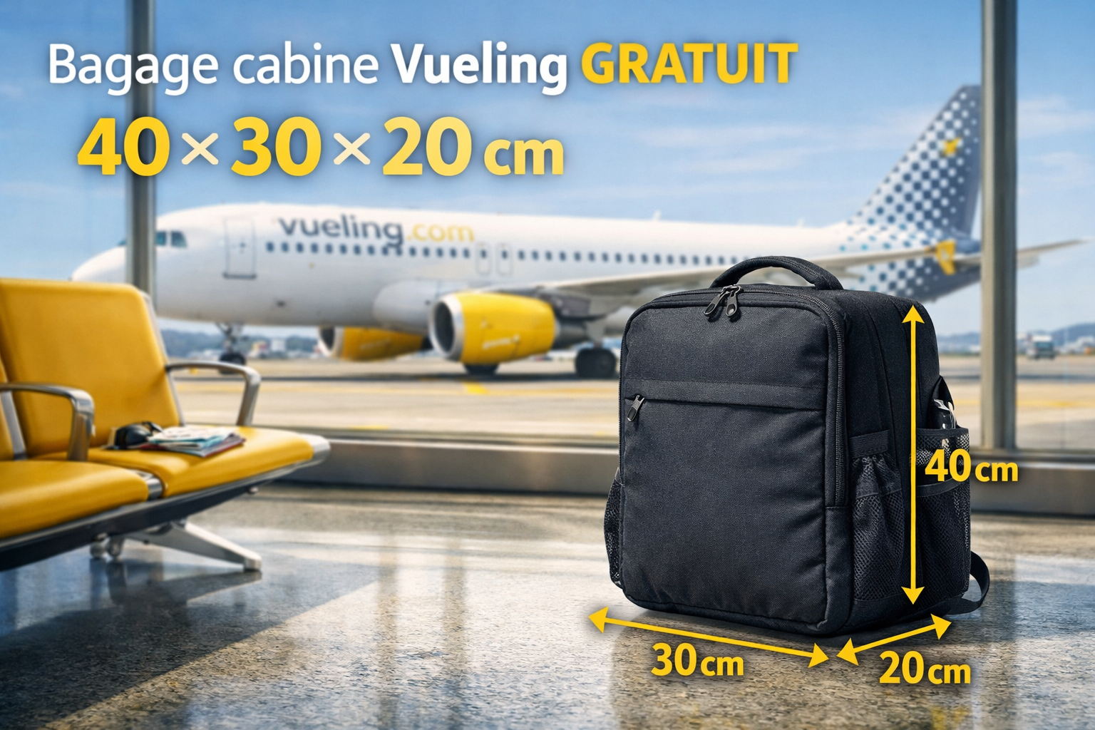 bagage cabine vueling 40x30x20 gratuit