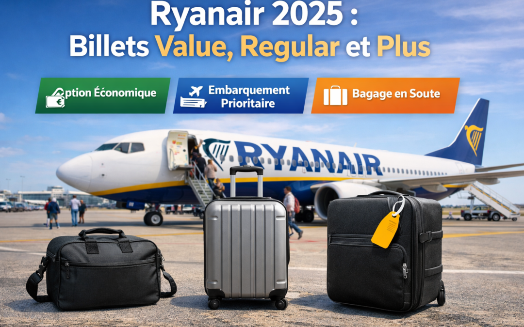Ryanair : différences entre les billets Value, Regular et Plus (Guide 2025)