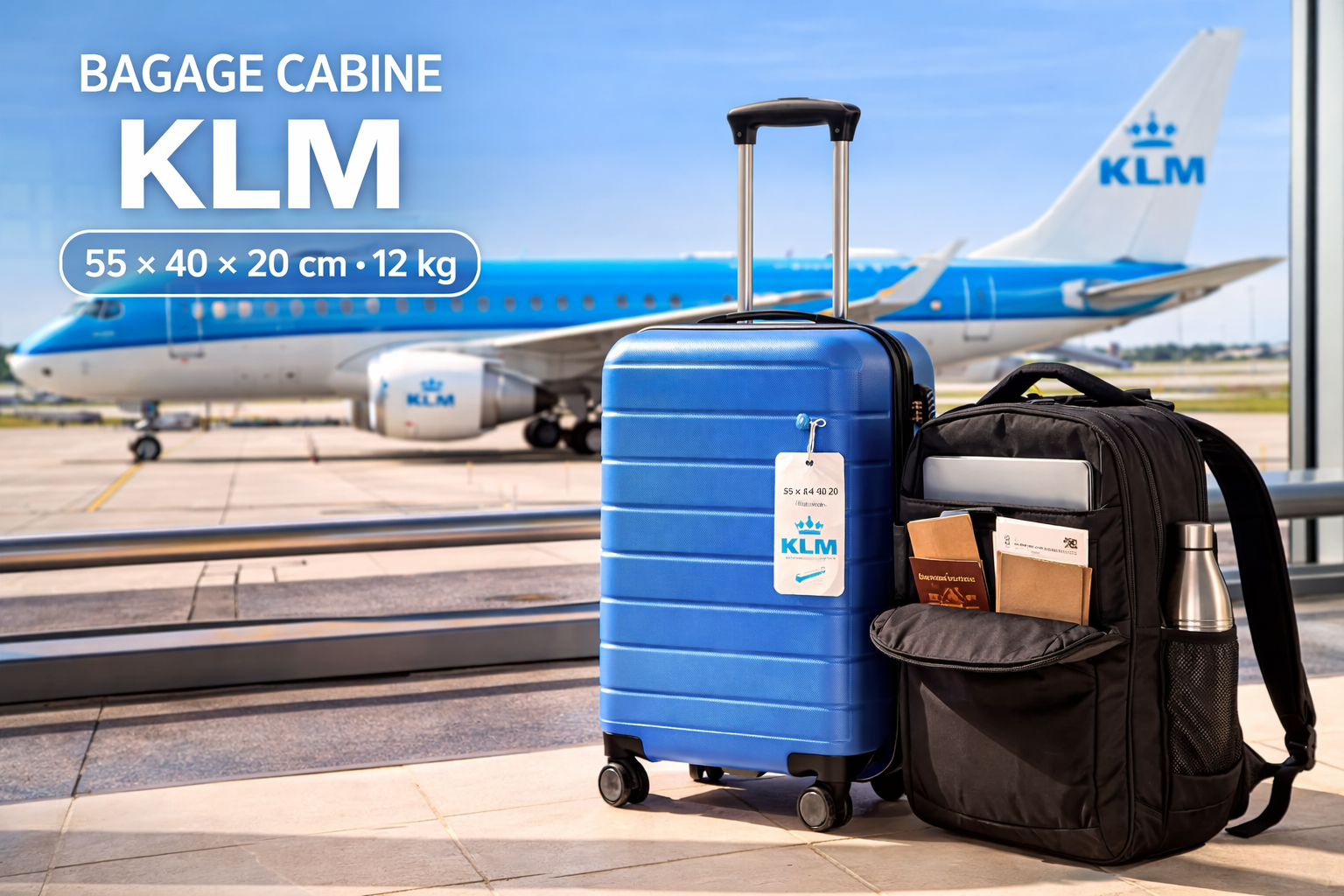 bagage cabine klm dimensions 55x35x25 avion